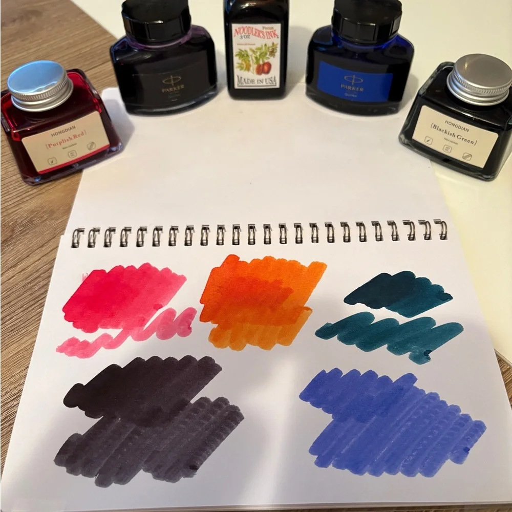 Fountain‎ Pen Ink Samples – 5 Mini Vials | Hongdian Parker Noodler’s Journaling